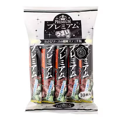 Yaokin Premium Umaibo Japanese-Style Steak Flavor 10pcs – Wasabi-Infused Savory Corn Snack Yaokin Premium Umaibo Japanese-Style Steak Flavor 10pcs – Wasabi-Infused Savory Corn Snack