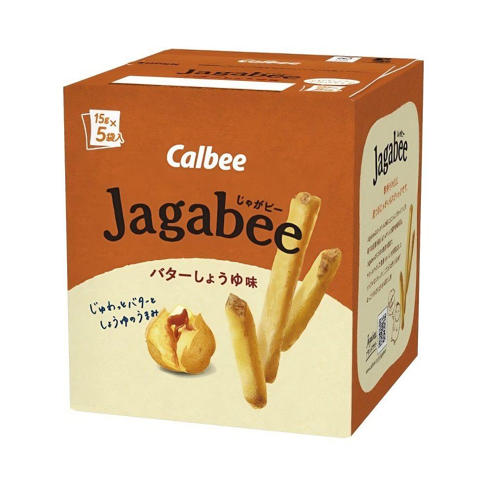 Calbee Jagabee Kartoffelstäbchen-Snack – Butter-Sojasaucen-Geschmack, 3 Packungen