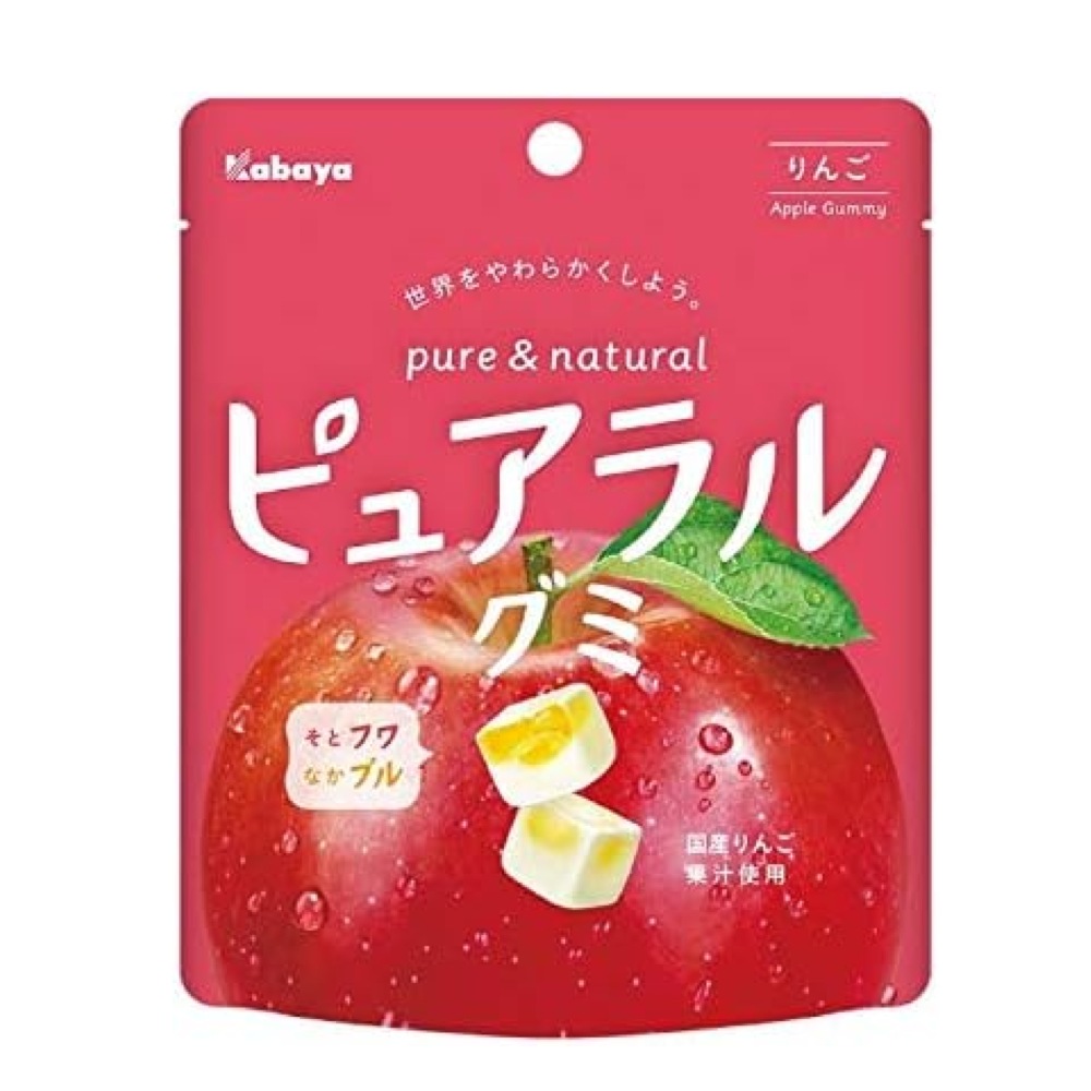 Kabaya Pure & Nature Apple Gummy 58g 3 Packs Kabaya Pure & Nature Apple Gummy 58g 3 Packs