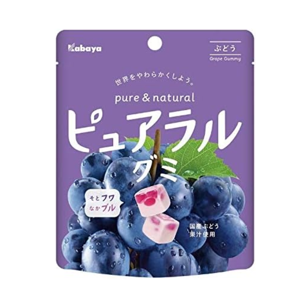 Kabaya Pure & Nature Grape Gummy 58g Kabaya Pure & Nature Grape Gummy 58g