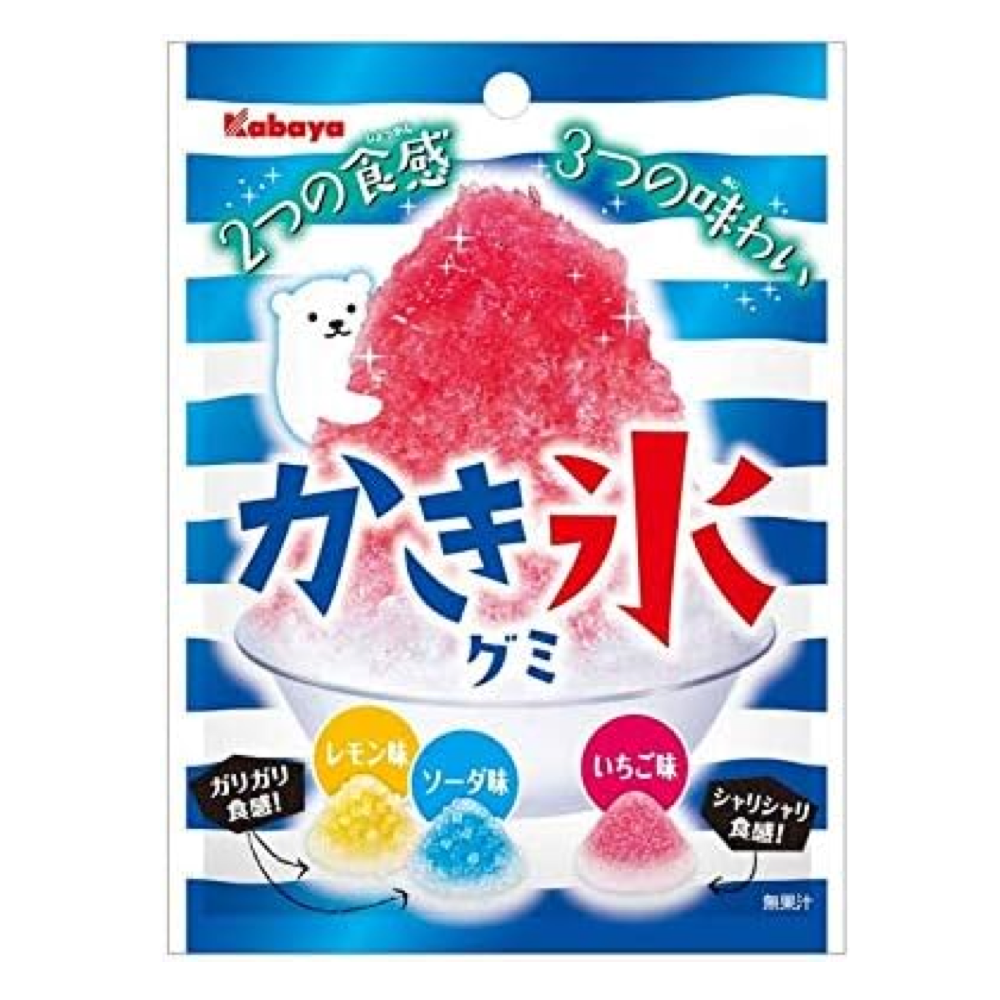 Kabaya Shaved Ice Gummy 55 g 3-Pack Strawberry & Lemon Flavored Kabaya Shaved Ice Gummy 55 g 3-Pack Strawberry & Lemon Flavored