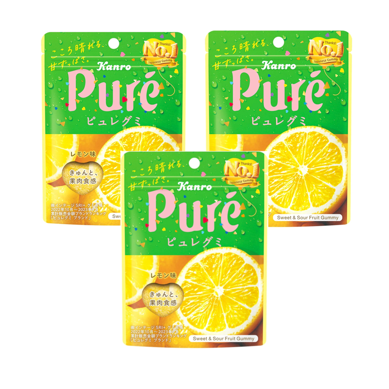 Kanro Pure Lemon Gummy 3 Pack Kanro Pure Lemon Gummy 3 Pack