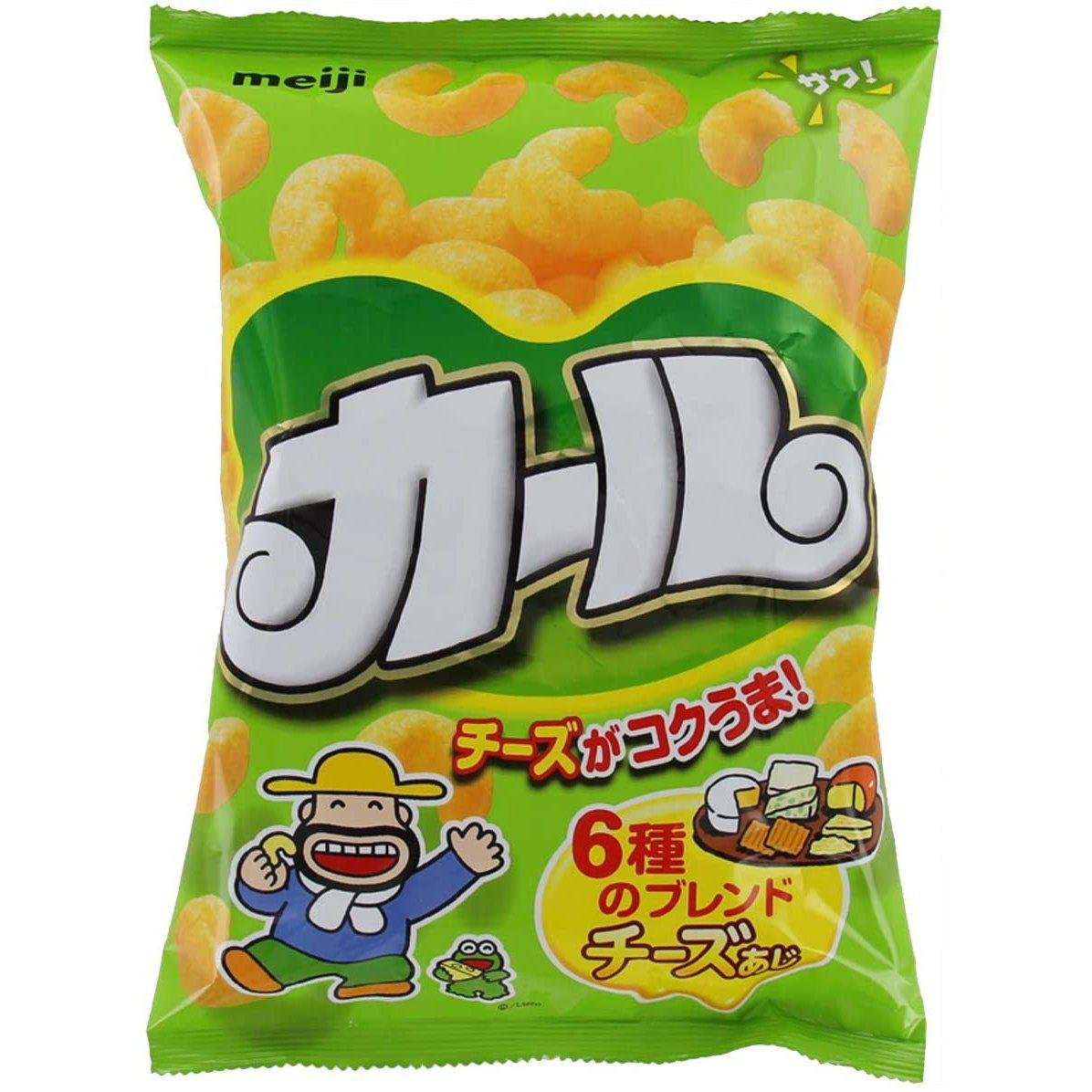 Meiji Karl Cheese Curls Corn Puffs Snack 64g - Cheesy Japanese Corn Snack