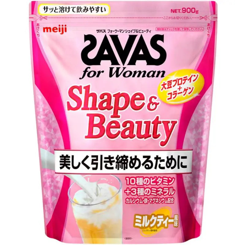 Meiji SAVAS for Woman Shape & Beauty Soy Protein Milk Tea Flavor 900g Meiji SAVAS for Woman Shape & Beauty Soy Protein Milk Tea Flavor 900g