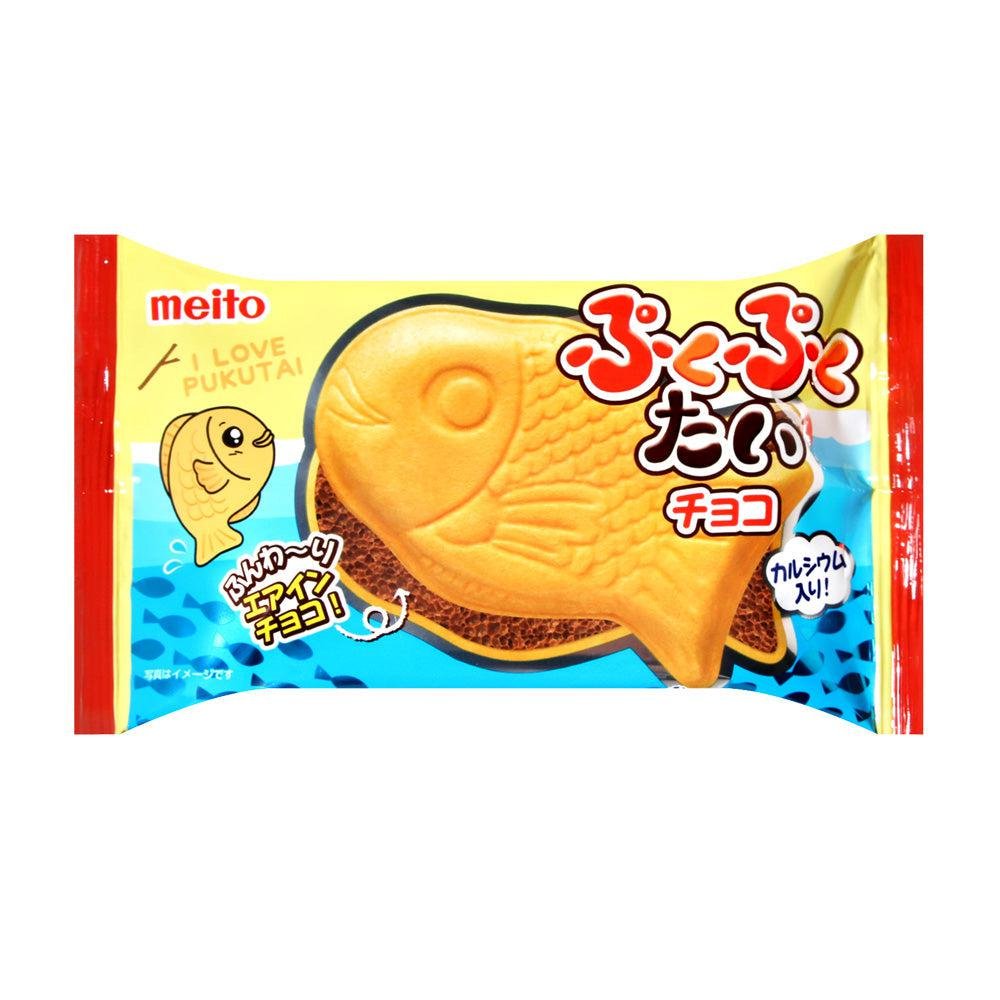 Meito Pukupuku Tai Taiyaki Chocolate Filled Fish Shaped Monaka Wafer 10 Packs Meito Pukupuku Tai Taiyaki Chocolate Filled Fish Shaped Monaka Wafer 10 Packs