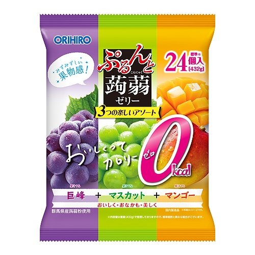 Orihiro Zero Calorie Frucht-Konjak-Gelee-Sortiment 432 g 24 Portionen Orihiro Zero Calorie Frucht-Konjak-Gelee-Sortiment 432 g 24 Portionen
