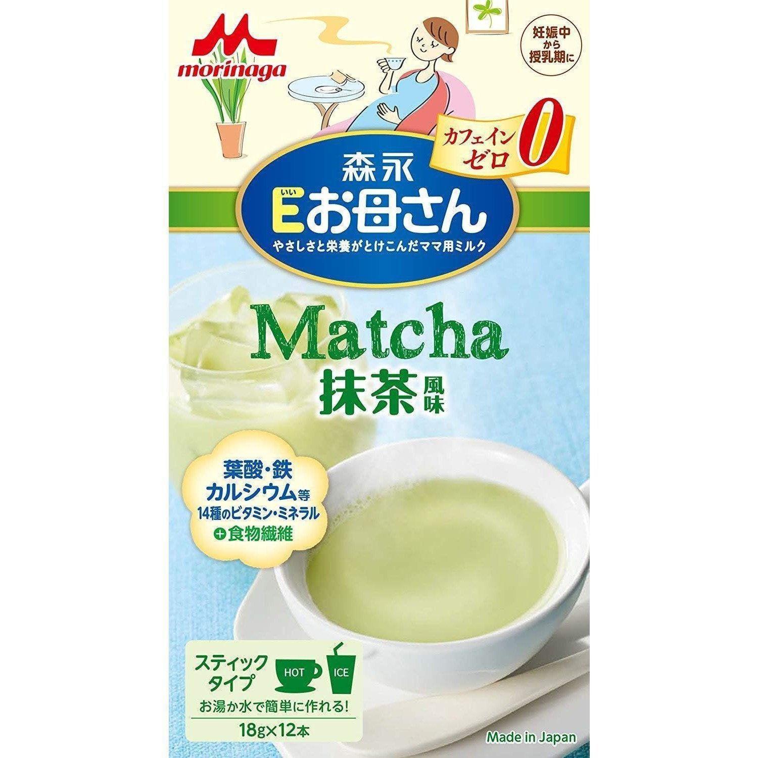 Morinaga E-Mama Matcha-Geschmack, koffeinfrei, 18 g × 12 Sticks Morinaga E-Mama Matcha-Geschmack, koffeinfrei, 18 g × 12 Sticks