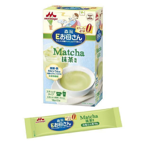 Morinaga E-Mama Matcha-Geschmack, koffeinfrei, 18 g × 12 Sticks Morinaga E-Mama Matcha-Geschmack, koffeinfrei, 18 g × 12 Sticks