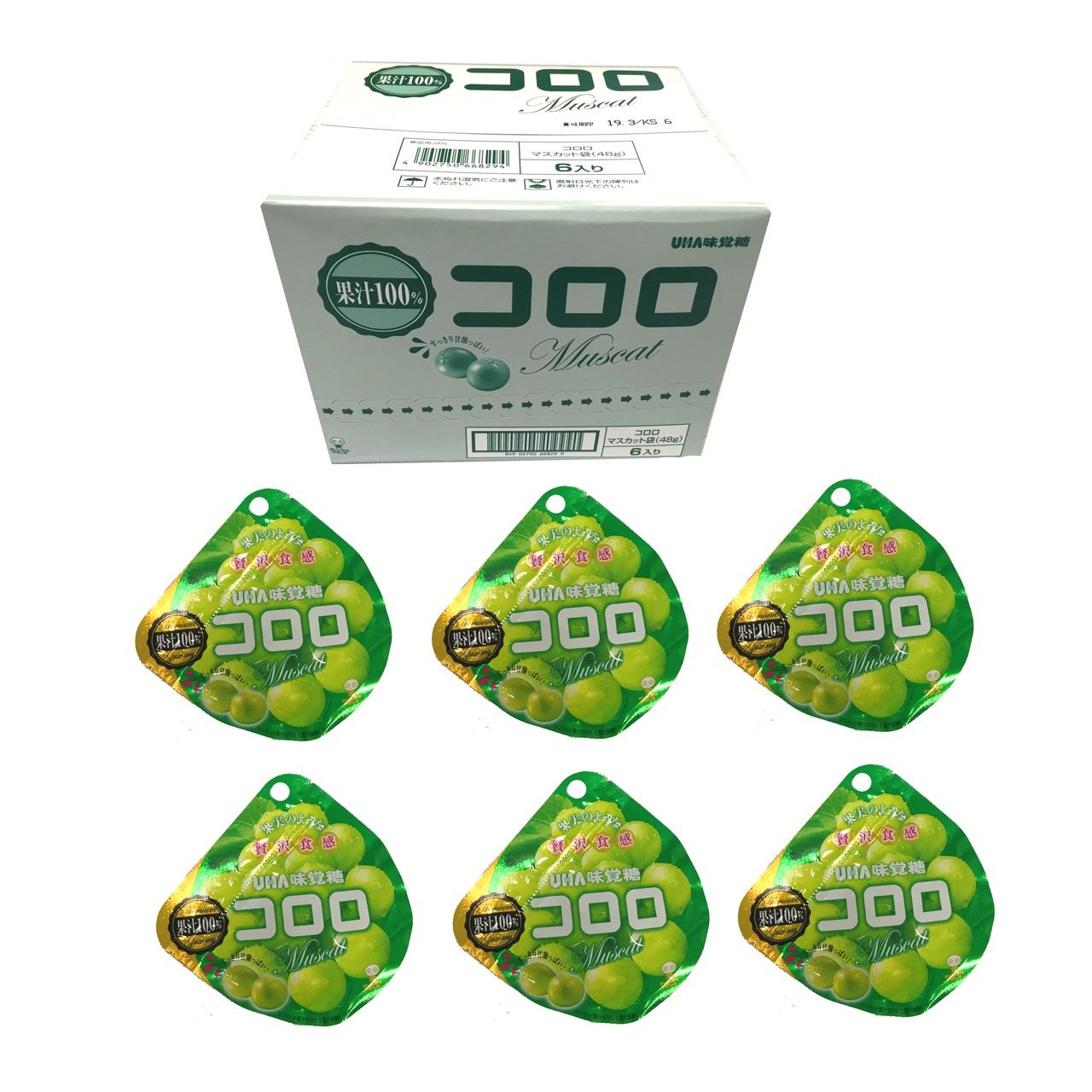 UHA Mikakuto Kororo White Muscat Grape Gummy 48g 6 Packs UHA Mikakuto Kororo White Muscat Grape Gummy 48g 6 Packs