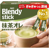 AGF Blendy Stick Matcha Latte box containing 18 individually wrapped sticks.