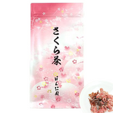 Honjien sakura tea with cherry blossom blooming in hot water
