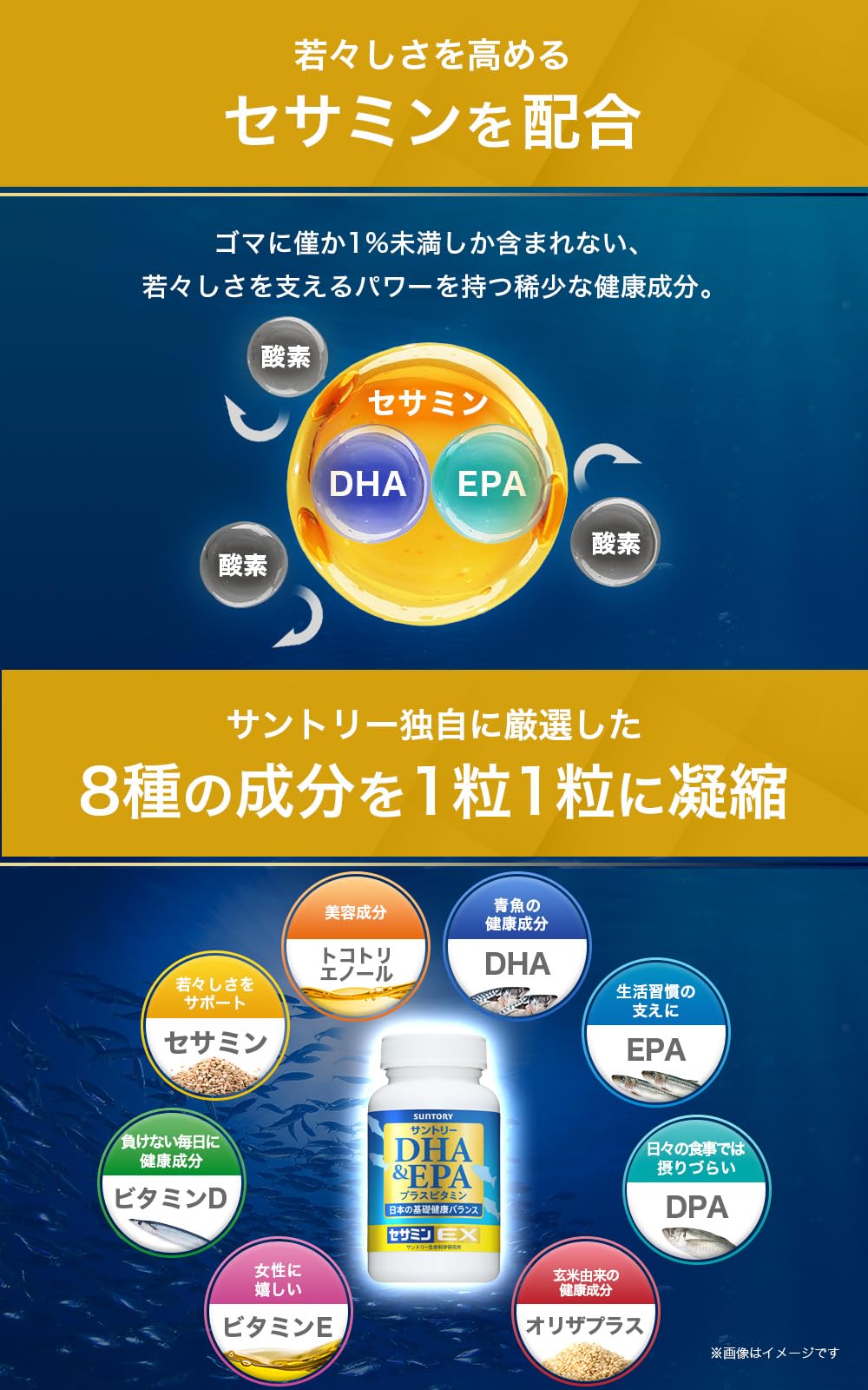 Suntory DHA & EPA + Sesamin EX Supplement – Omega-3 Fatty Acids for Brain, Heart & Vitality Support Suntory DHA & EPA + Sesamin EX Supplement – Omega-3 Fatty Acids for Brain, Heart & Vitality Support