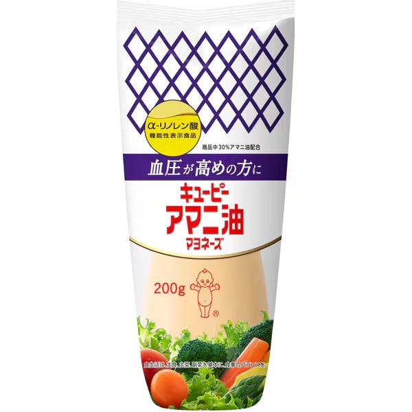 Kewpie Flaxseed Oil Mayonnaise 200g bottle front view Kewpie Flaxseed Oil Mayonnaise 200g bottle front view