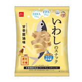 Front packaging of Motomachi Iwashi Snack Sweet Soy & Ginger Flavor