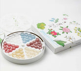 Rokkatei Rokka no Tsuyu liquor bonbons tin with 60 assorted alcohol-filled candies from Hokkaido Japan