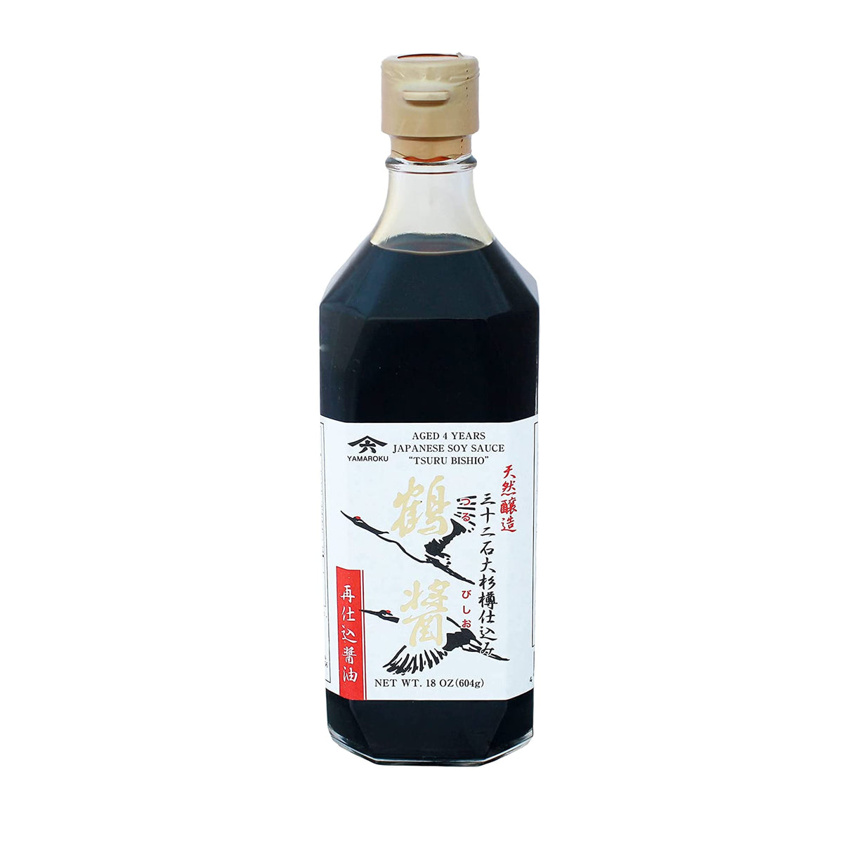 Bottle of Yamaroku Tsurubishio Premium Double Brewed Soy Sauce 500ml with traditional Japanese label