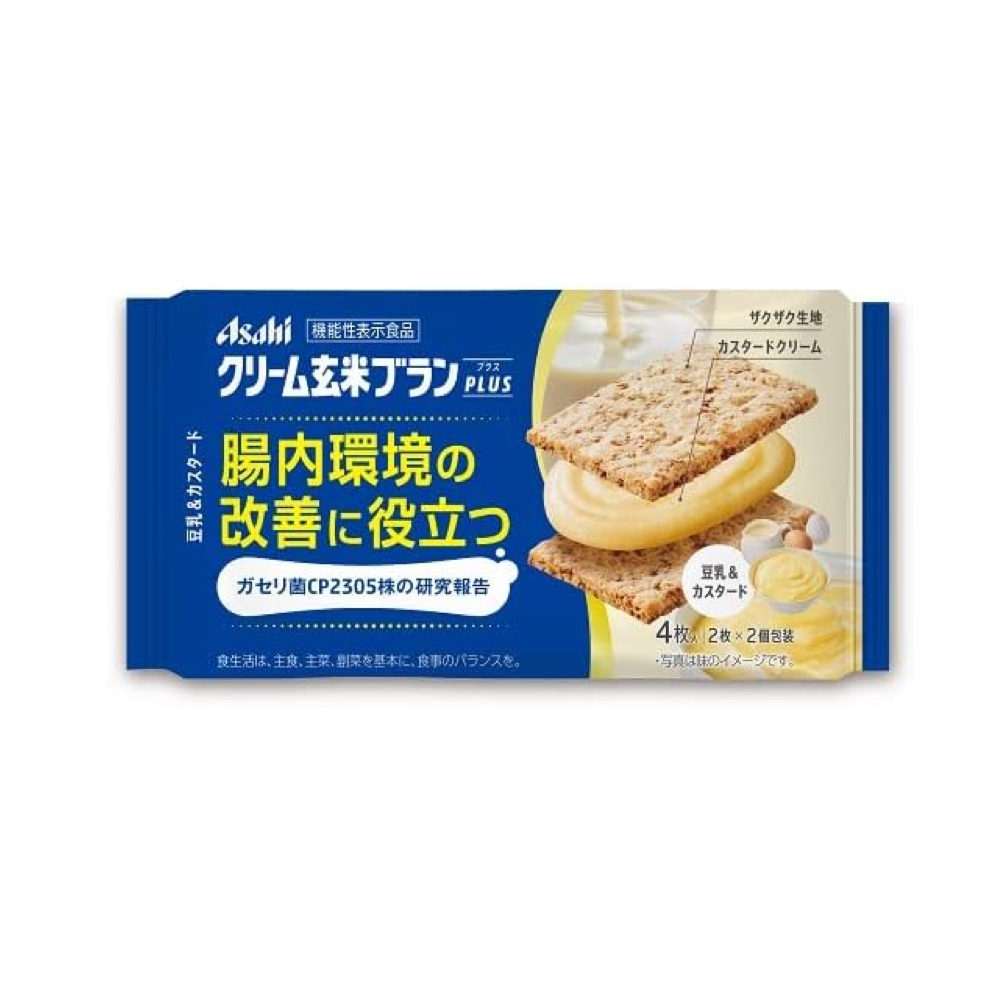 Asahi Cream Genmai Bran Plus Soy Milk & Custard 72g