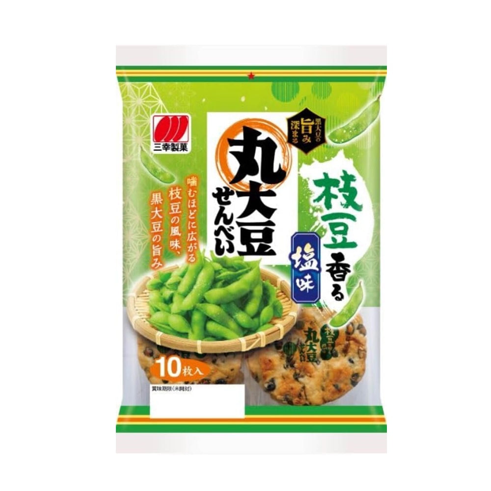 Sanko Seika Maru Daizu Senbei Roasted Soybean Rice Crackers 10 pcs 3 Packs