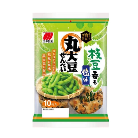 Sanko Seika Maru Daizu Senbei Roasted Soybean Rice Crackers 10 pcs 3 Packs