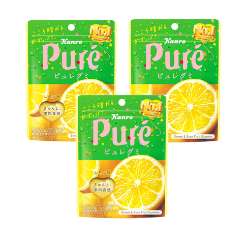 Kanro Pure Lemon Gummy 3 Pack