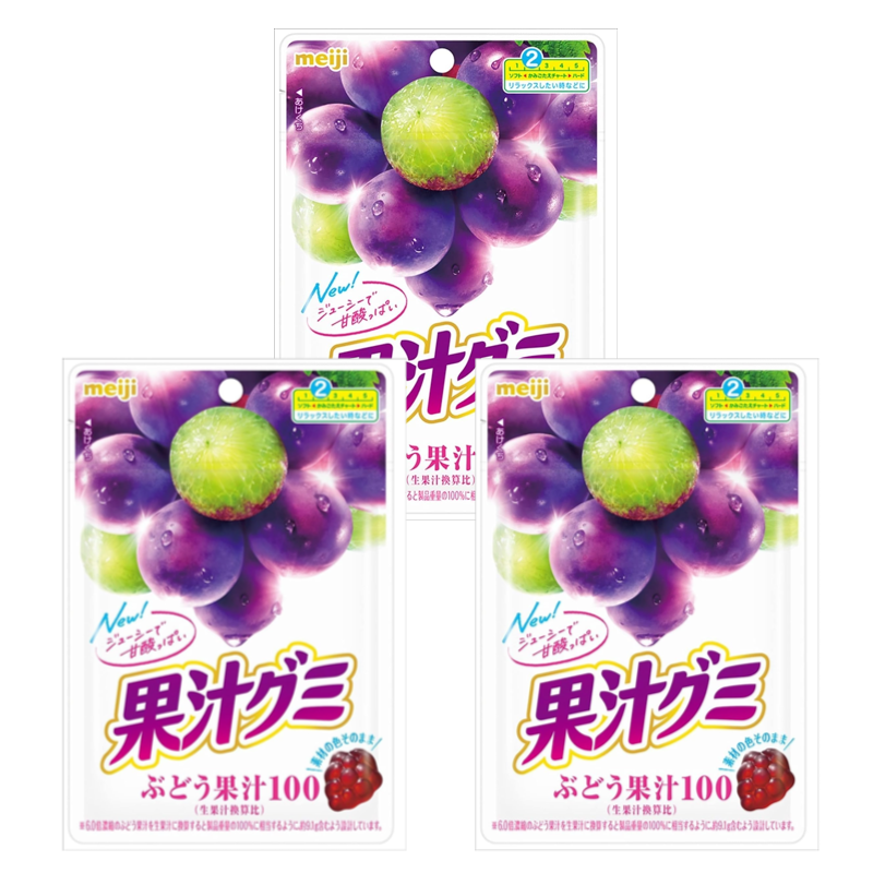 Meiji Kaju Grape Gummy 3-Pack