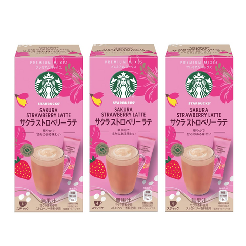 Seasonal Limited- Starbucks Premium Mix Sakura Strawberry Latte 3-pack