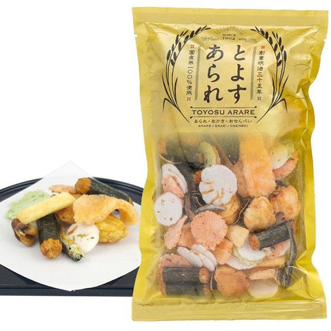 Toyosu Arare Japanese Rice Crackers 9 Types Assortment 80g 3 Packs