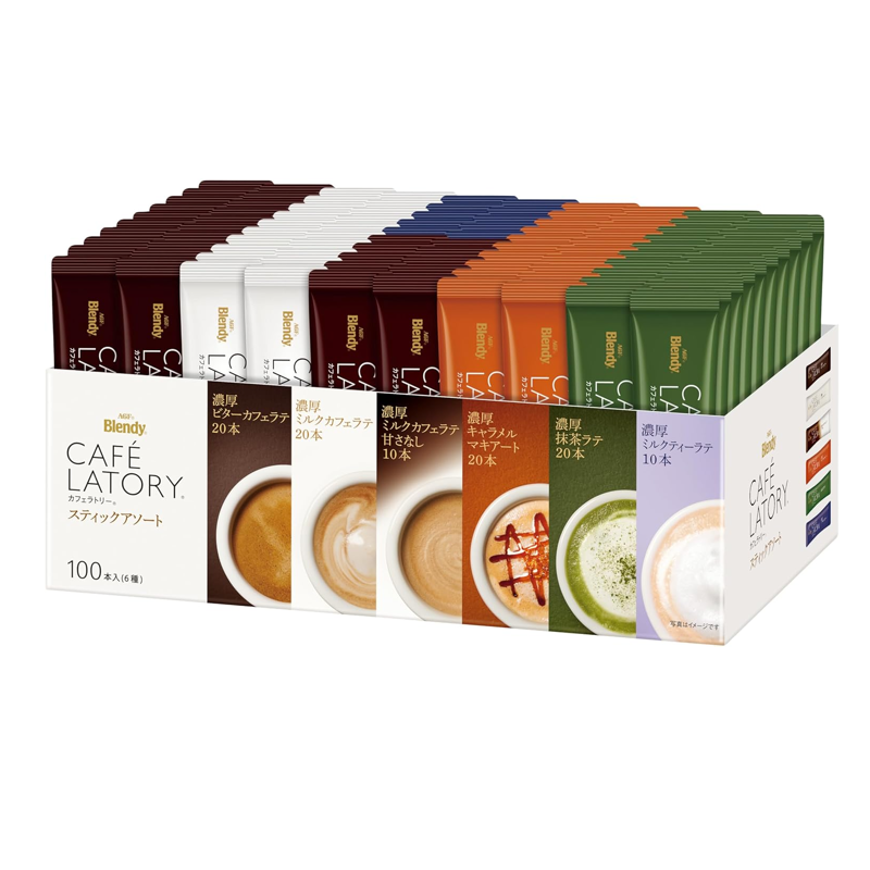 AGF Blendy Cafe Latory 100 sticks Japanese coffee latte assortment box