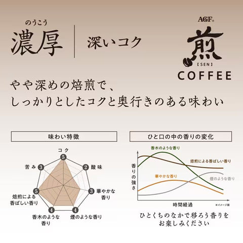 Freshly brewed AGF Sen Premium Drip Coffee in a cup, rich aroma and flavor