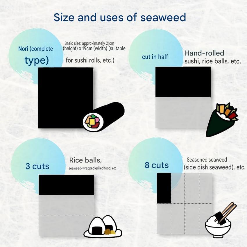 Premium Ariake Sea yaki nori roasted seaweed full size 50 sheet pack for sushi making