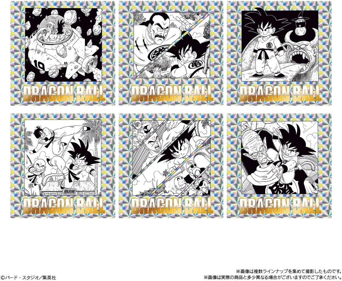 Individually wrapped Dragon Ball sticker wafer packs with random holographic collectible stickers inside