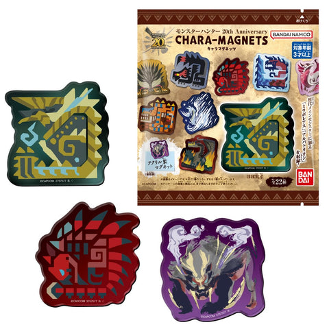 BANDAI Monster Hunter 20th Anniversary acrylic magnet set of 14 collectible pieces