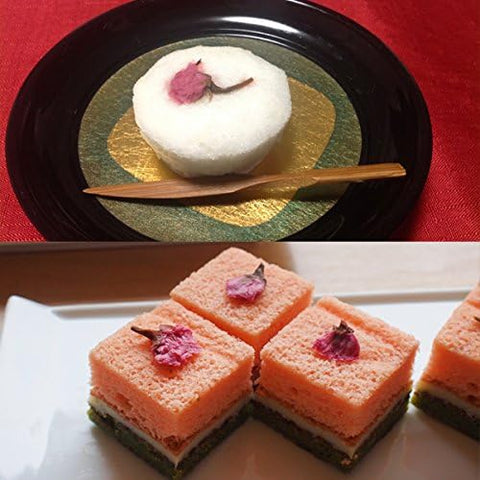 Close-up of sakura tea blooming with soft pink infusion