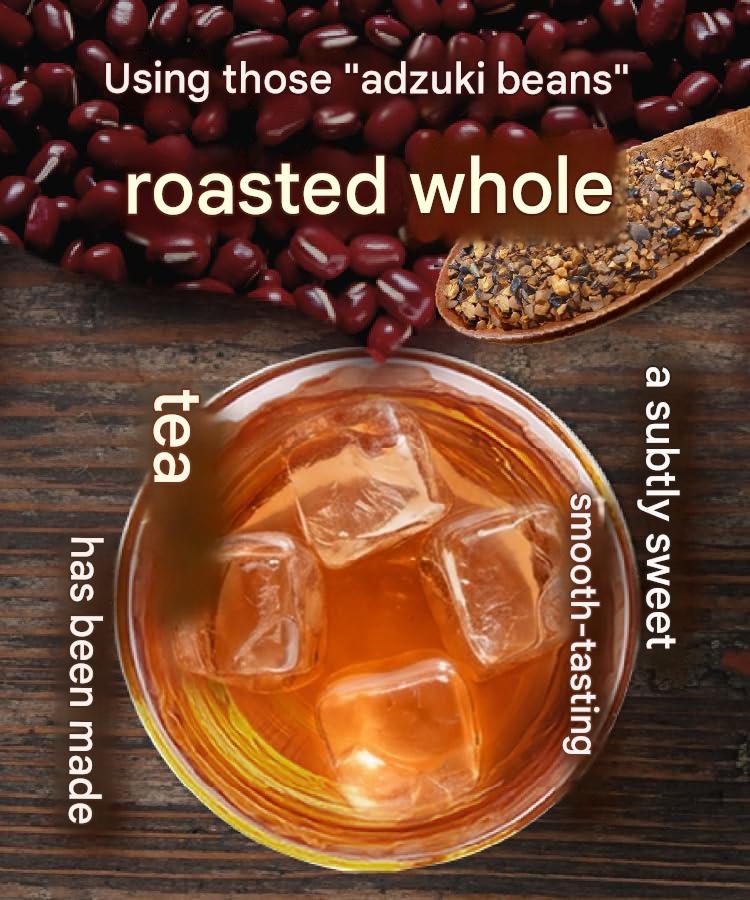 Caffeine free Japanese adzuki bean tea in tea bags with roasted nutty flavor
