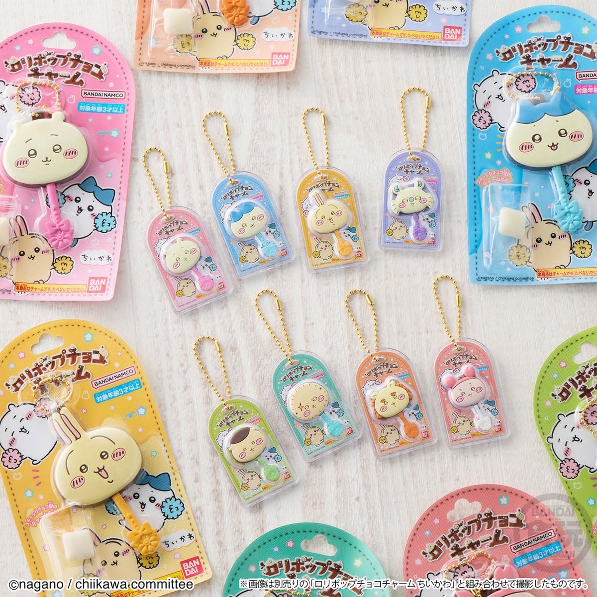 Complete Chiikawa miniature chocolate charm collection lineup
