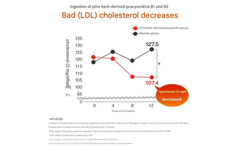 Japanese DHC supplement for LDL cholesterol support with pine bark extract