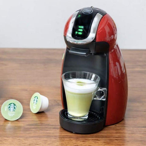 Creamy Starbucks Matcha Latte brewed with Dolce Gusto capsule system