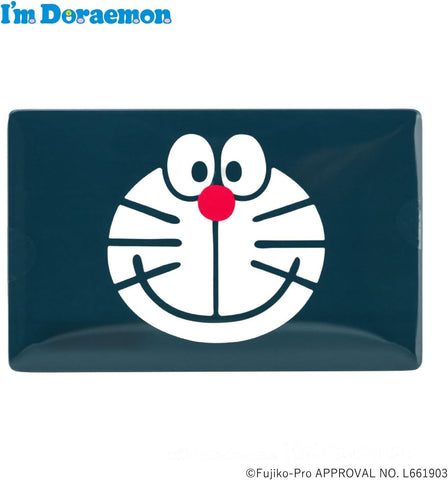 Assorted Doraemon printed cookie designs inside tin