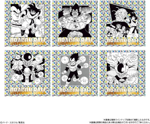 Full lineup of Dragon Ball 40th anniversary illustration stickers featuring artwork from all 42 manga volumes