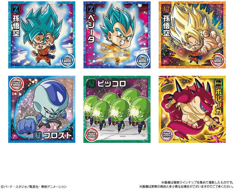 Japanese cocoa cream wafer snack from Dragon Ball Super Warrior sticker series