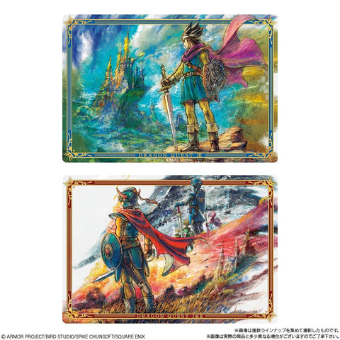 Rare gold foil collectible cards from the Dragon Quest Roto Trilogy wafer series by Bandai Japan.