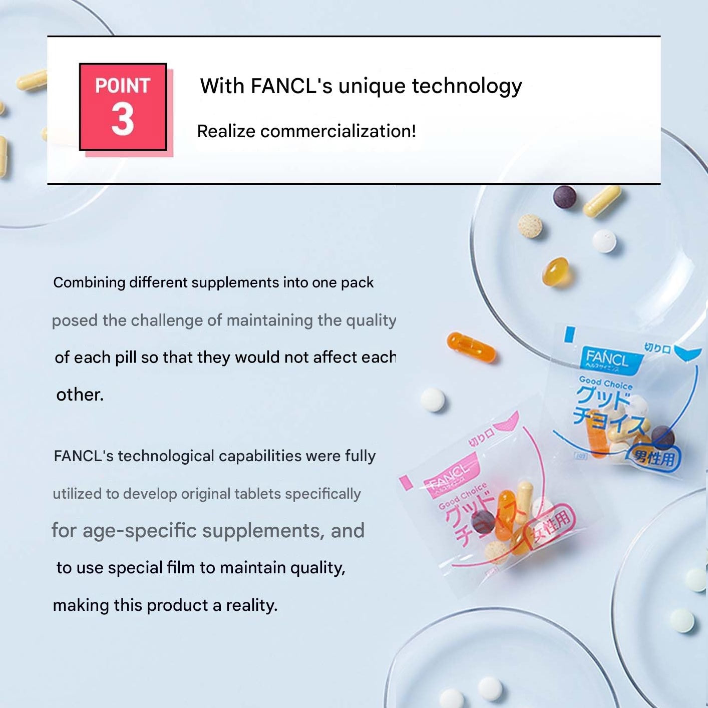 Japanese FANCL women’s health supplement pack for 30s with vitamin B C iron probiotics and collagen