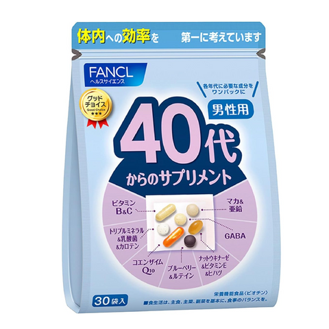 FANCL Men’s supplement for 40s daily vitamin mineral pack with CoQ10 GABA maca 30 sachets