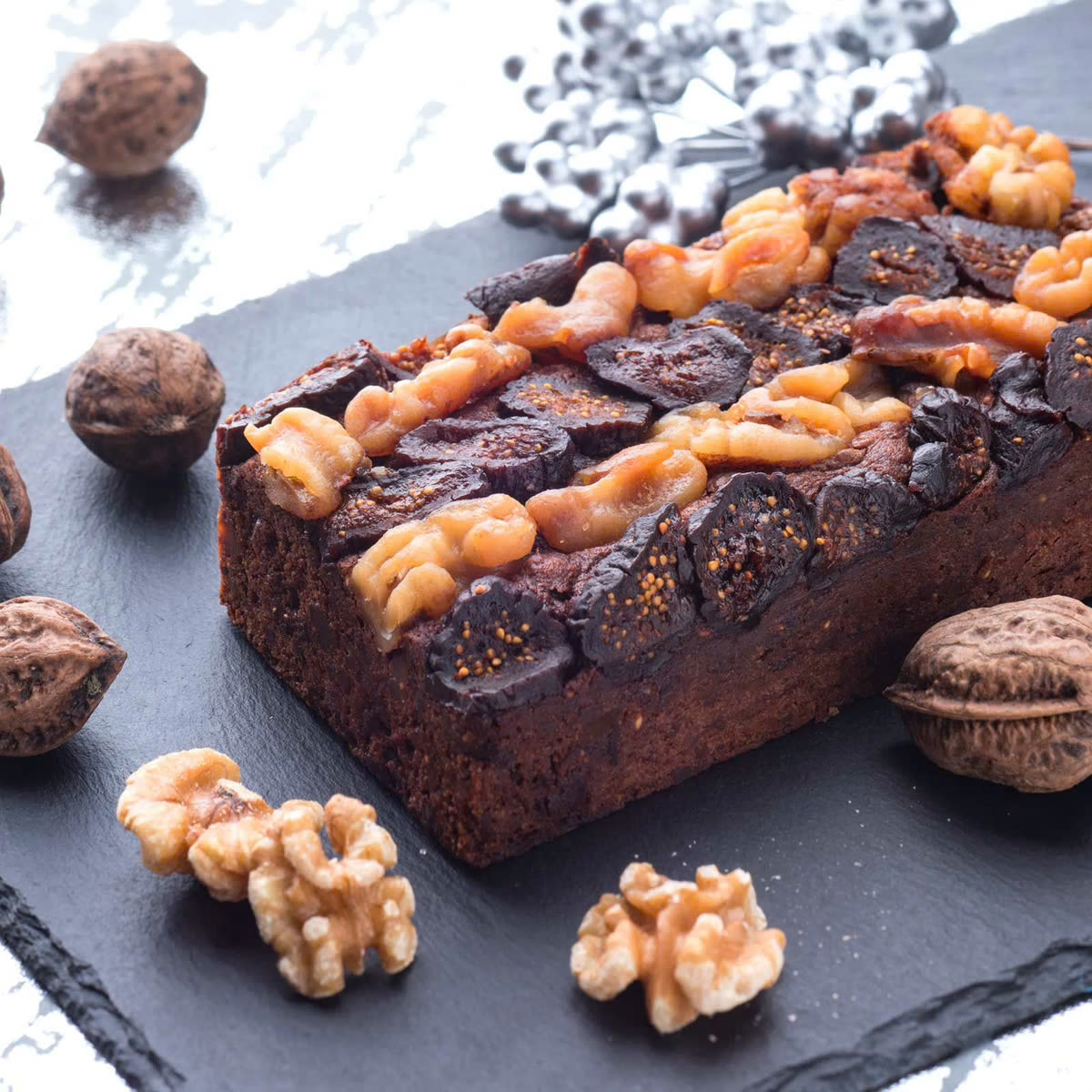 Fig and walnut chocolate pound cake by Gin No Mori in elegant gift box