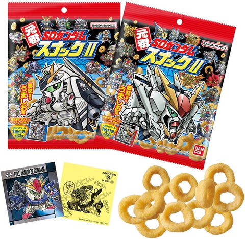 Ganso SD Gundam Snack II box with 20 packs and collectible metallic stickers