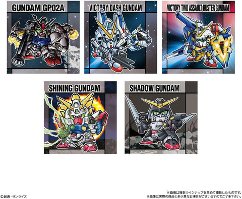 Front and back view of Ganso SD Gundam Snack II collectible snack box