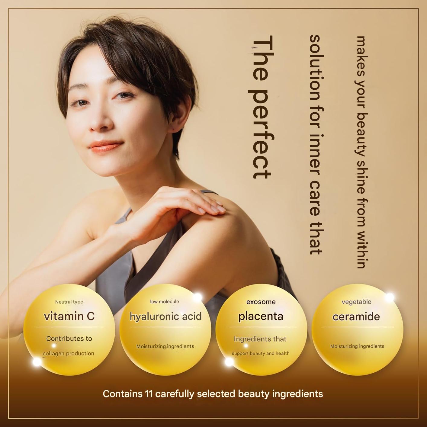 Goku Select Collagen EX 11 beauty ingredients including hyaluronic acid ceramide and vitamin C