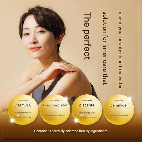 Goku Select Collagen EX 11 beauty ingredients including hyaluronic acid ceramide and vitamin C