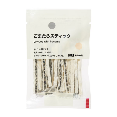 Japanese Gomadara sesame fish snack sticks with roasted black sesame