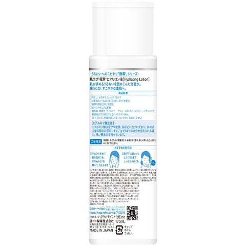 Back packaging of Rohto Hada Labo Gokujyun Hyaluronic Acid Lotion 170ml from Japan
